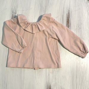 🩷3/$25🩷 Pink Ruffle Collar Long Sleeve Top